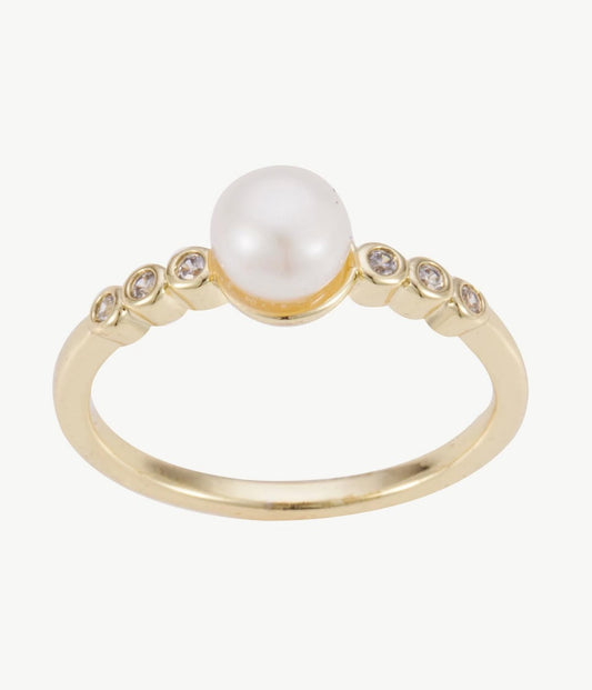 Anillo perla & cristal strass
