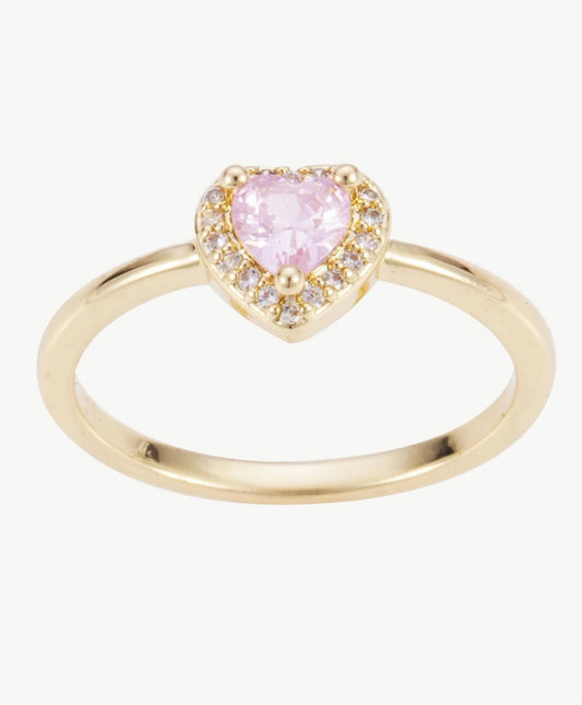 Anillo corazon rosa