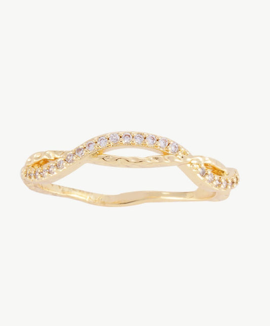 Anillo entrelazado con crystal strass