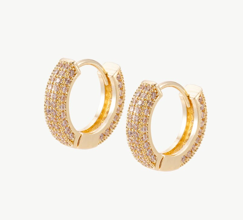 Aro brillante con cristal engarzado